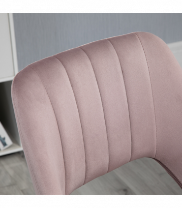 Vinsetto Mid-Back Swivel Home Office Chair Scallop Computer Chair Pink