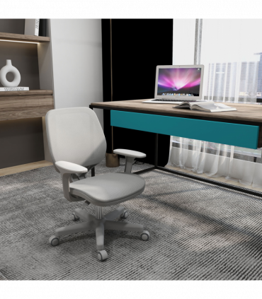 Vinsetto Office Chair, 360° Swivel Desk Chair with Security Wheels, Grey