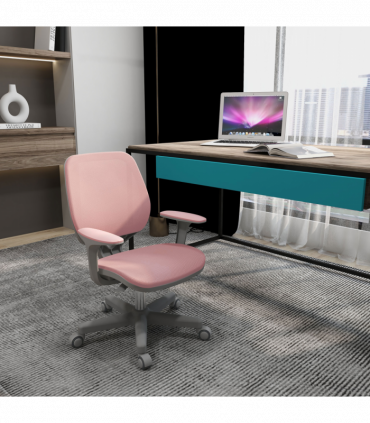 Vinsetto Office Chair, 360° Swivel Desk Chair with Security Wheels, Pink