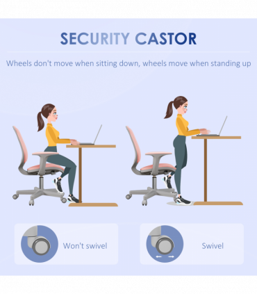 Vinsetto Office Chair, 360° Swivel Desk Chair with Security Wheels, Pink