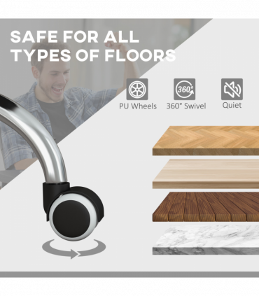 Vinsetto PU Vibration Massage Office Chair with Heat, Footrest, Light Grey