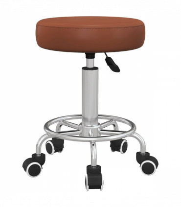 Vinsetto Round PU leather Salon Beautician Stool Adjustable Height, Brown