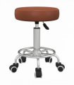 Vinsetto Round PU leather Salon Beautician Stool Adjustable Height, Brown