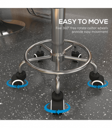 Vinsetto Round PU leather Salon Beautician Stool Adjustable Height, Brown