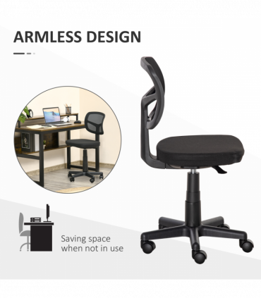 Vinsetto Small Office Chair without Arms, Ergonomic Swivel Mesh Desk Chair