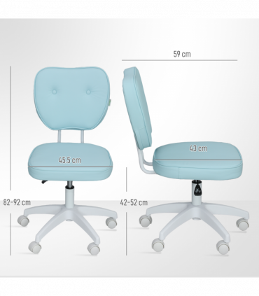 Vinsetto Vanity Task Chair with Adjustable Height, Armless, Blue