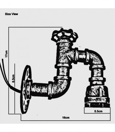 Vintage Industrial Water Pipe Lamp Retro Light Steampunk Wall Sconce