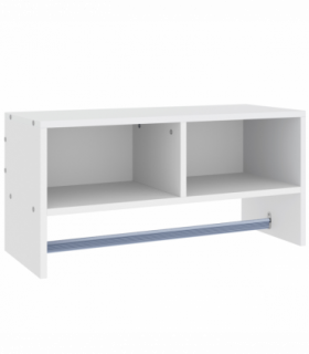 Wall Mounted Coat Hanger Hooks Rack Stand White