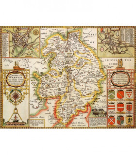 Warwickshire Historical Map 1000 Piece Jigsaw Puzzle (1610)