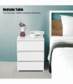 White Modern Bedside Table Cabinet Nightstand with 3 Storage Drawers Bedroom Furniture