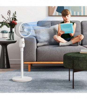 White Oscillating Air Circulator - 3-Speed Cooling & Ventilation Fan