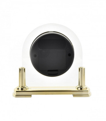 Wm.Widdop Glass Mantel Clock 2 Tone Dial Gold Stand
