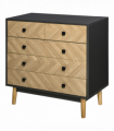 Wooden 5-Drawer Storage Cabinet Chest with Metal Handles Bedroom Living Room