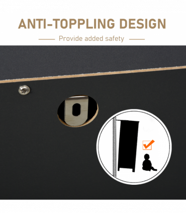 Wooden 5-Drawer Storage Cabinet Chest with Metal Handles Bedroom Living Room