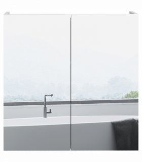 kleankin Wall Mounted Bathroom Storage Cupboard W/ Mirror and Shelf, White