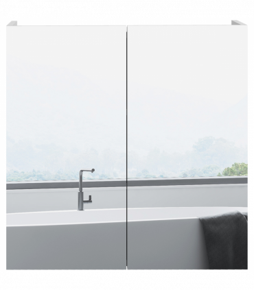 kleankin Wall Mounted Bathroom Storage Cupboard W/ Mirror and Shelf, White