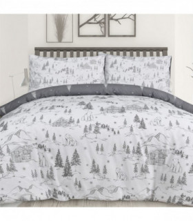 MOUNTAIN BEAR DUVET SET GREY KG