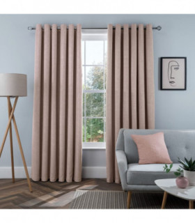 LINEN LK BLKOUT EYELT CURT BLUSH 46X54