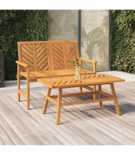 vidaXL 2 Piece Garden Lounge Set Solid Wood Acacia