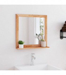 vidaXL Wall Mirror 55x55 cm Solid Wood Walnut