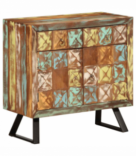 vidaXL Drawer Cabinet Multicolour 70x35x70 cm Solid Wood Reclaimed