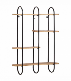 vidaXL Wall Shelf 90x20x116.5 cm Solid Rough Wood Mango