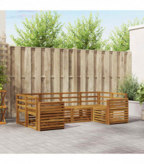 vidaXL Sofa Sets 6 pcs Natural Solid Acacia Wood