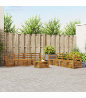 vidaXL Sofa Sets 9 pcs Natural Solid Acacia Wood