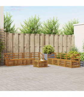 vidaXL Sofa Sets 9 pcs Natural Solid Acacia Wood