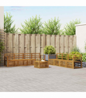 vidaXL Sofa Sets 9 pcs Natural Solid Acacia Wood