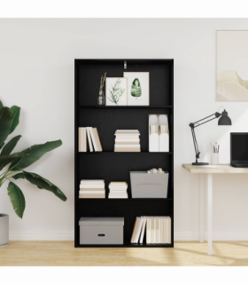 vidaXL Freestanding Bookshelf Black Oak 80 x 30 x 152 cm