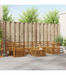 vidaXL Sofa Sets 8 pcs Natural Solid Acacia Wood