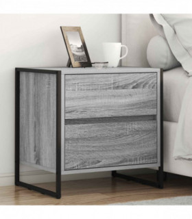 vidaXL Bedside Table Grey Sonoma 50 x 39.5 x 50 cm Engineered Wood