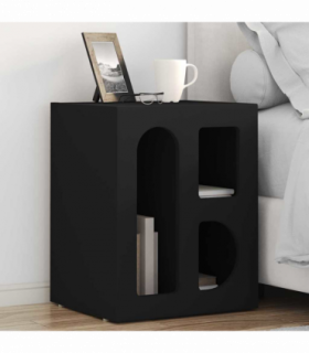 vidaXL Bedside Table 2 pcs Black 40 x 35 x 50 cm Engineered Wood