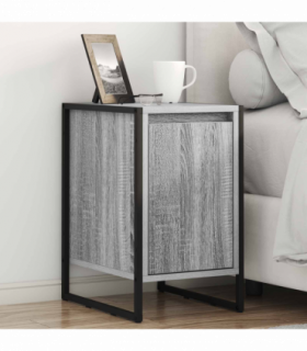 vidaXL Bedside Table Grey Sonoma 39.5 x 30 x 50 cm Engineered Wood