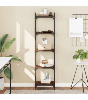 vidaXL Bookcase 5-Tier Brown Oak 40x30x154 cm Engineered Wood