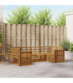 vidaXL Sofa Sets 6 pcs Natural Solid Acacia Wood