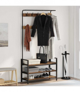 vidaXL Coat Rack with Shelf Old Wood 95 x 34 x 184 cm Engineered wood