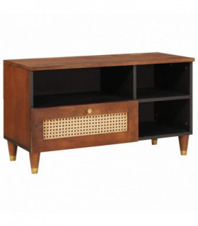 vidaXL TV Cabinet with Drawer Brown 80 x 33.5 x 46 cm Solid Mango Wood