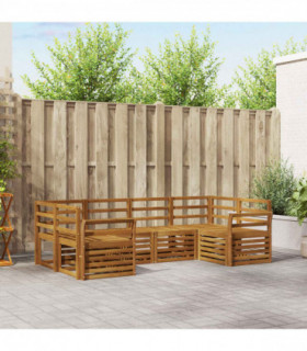 vidaXL Sofa Sets 6 pcs Natural Solid Acacia Wood