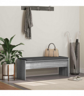 vidaXL Hall Bench with Cushion Grey Sonoma 103 x 38 x 40 cm