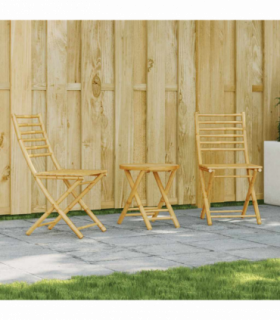 vidaXL 3 Piece Bistro Set Bamboo