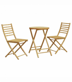 vidaXL 3 Piece Bistro Set Bamboo