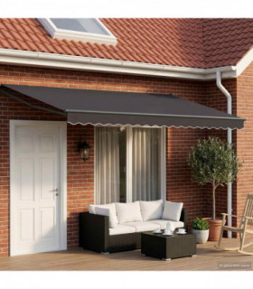vidaXL Electric Retractable Awning Anthracite 4.5 x 3 m