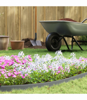 vidaXL Lawn Edgings Grey 3000 x 4 x 5 cm Plastic