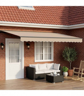 vidaXL Electric Retractable Awning Beige and Anthracite 4.5 x 3.5 m