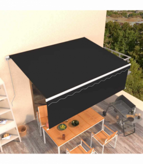 vidaXL Manual Retractable Awning with Blind 4.5x3m Anthracite