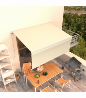 vidaXL Manual Retractable Awning with Blind 3.5x2.5m Cream