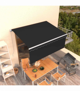 vidaXL Manual Retractable Awning with Blind 3.5x2.5m Anthracite