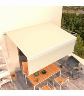 vidaXL Manual Retractable Awning with Blind 4x3m Cream